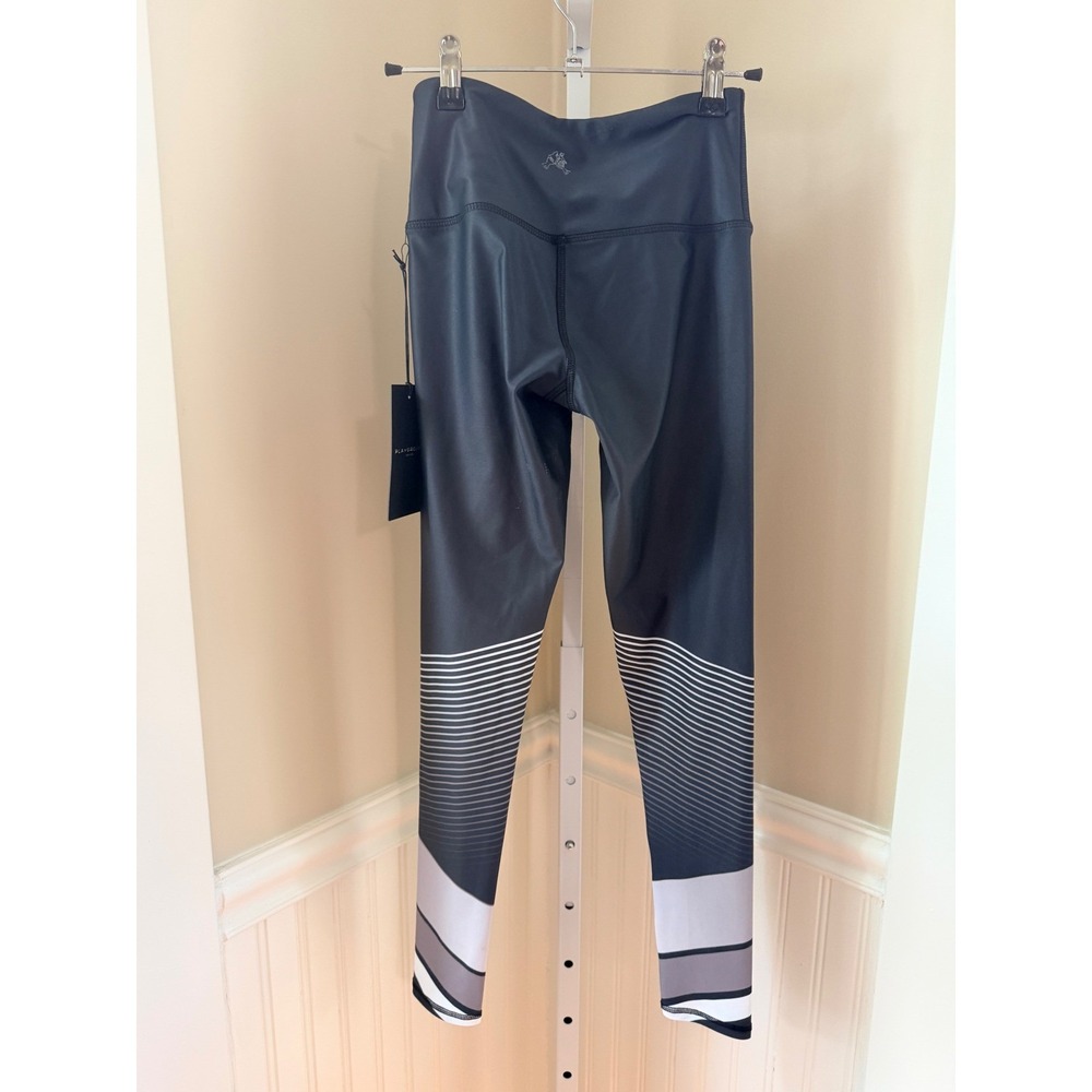 NWT Playground High Waisted Geometric Print Compression Leggings Black XS - Picture 2 of 9